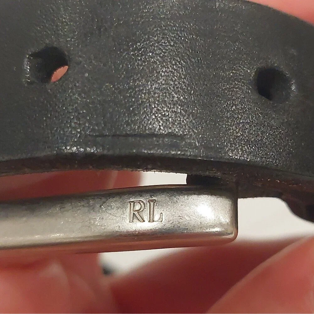 Polo Ralph Lauren Black Slick Leather Belt Size L / 33 Argentina 2220344-001